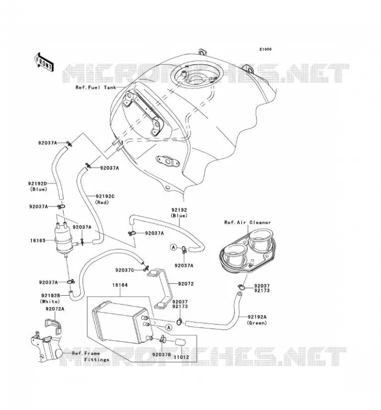 SYSTEME D'EVAPORATION CARBURANT(CA) Kawasaki MOTOS 650 2013 VERSYS 650  KLE650CDF
