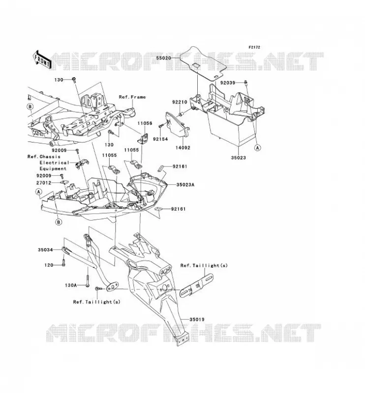 GARDE BOUE ARRI&Egrave;RE Kawasaki MOTOS 650 2013 VERSYS 650  KLE650CDF