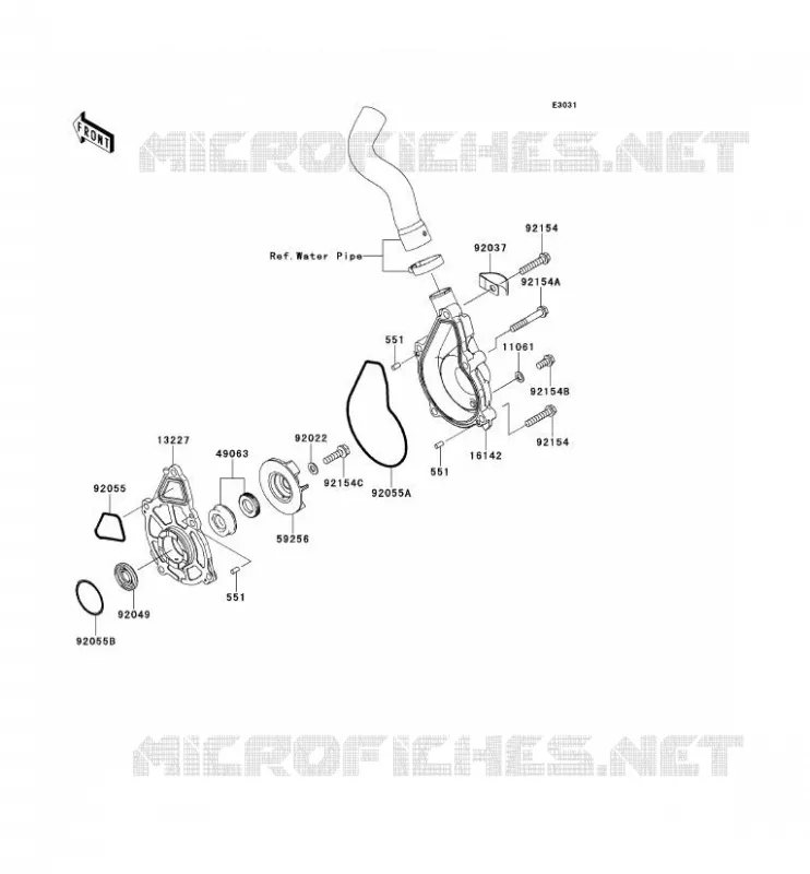 POMPE &Agrave; EAU Kawasaki MOTOS 650 2013 VERSYS 650  KLE650CDF