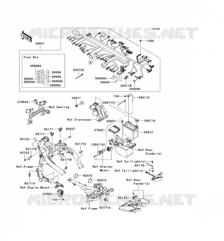 CHASSIS EQUIPMENT ELECTRIQUE Kawasaki MOTOS 650 2013 VERSYS 650  KLE650CDF