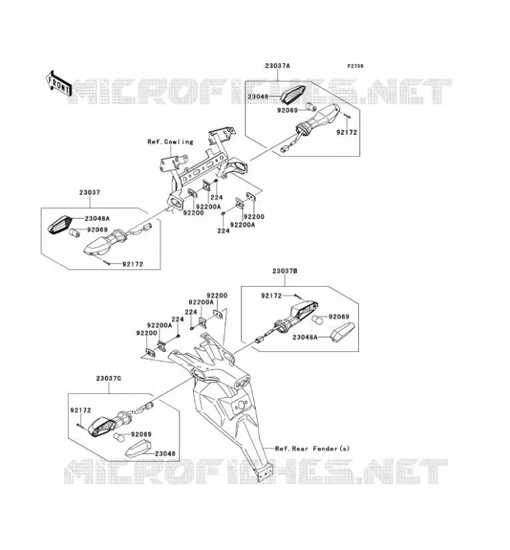 CLIGNOTANTS Kawasaki MOTOS 650 2014 VERSYS 650  KLE650CEF