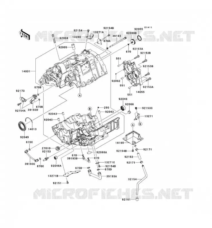 CARTER MOTEUR(S) Kawasaki MOTOS 650 2014 VERSYS 650  KLE650CEF