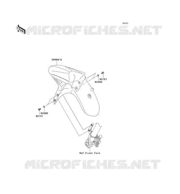 GARDE BOUE AVANT Kawasaki MOTOS 650 2010 VERSYS 650 ABS  KLE650DAF