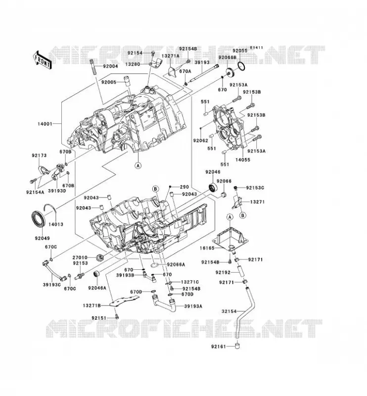 CARTER MOTEUR(S) Kawasaki MOTOS 650 2011 VERSYS 650 ABS  KLE650DBF