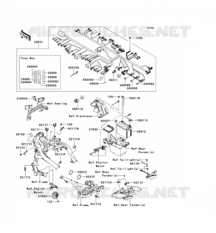 CHASSIS EQUIPMENT ELECTRIQUE Kawasaki MOTOS 650 2011 VERSYS 650 ABS  KLE650DBF