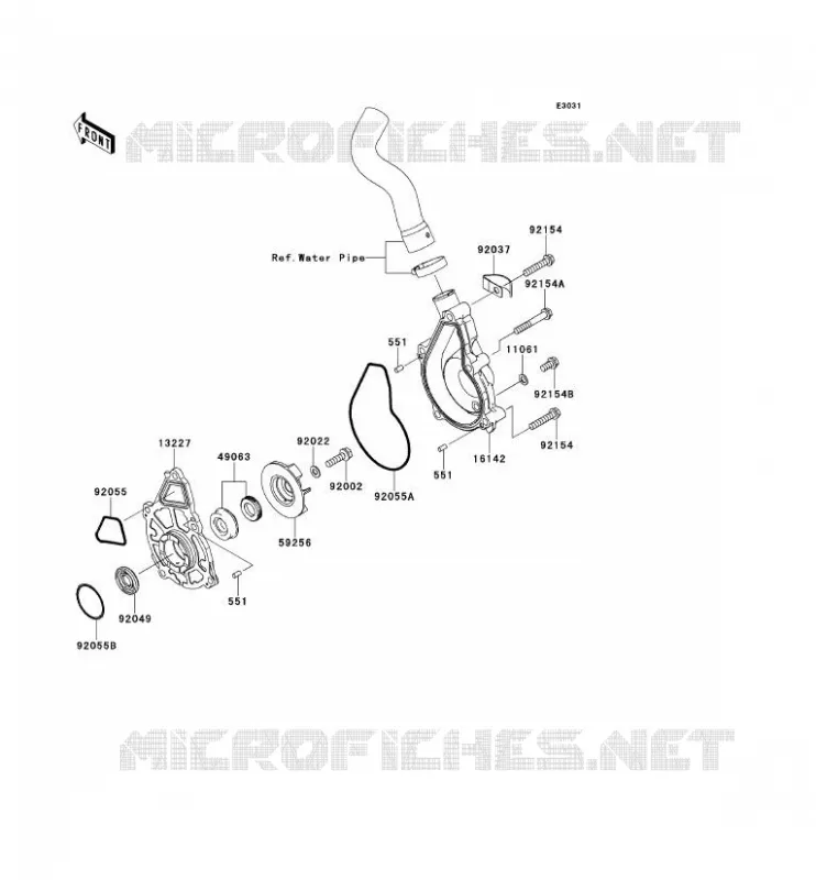 POMPE &Agrave; EAU Kawasaki MOTOS 650 2011 VERSYS 650 ABS  KLE650DBF