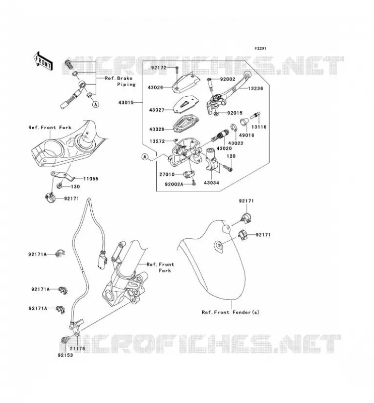 MAITRE CYLINDRE AV Kawasaki MOTOS 650 2011 VERSYS 650 ABS  KLE650DBF