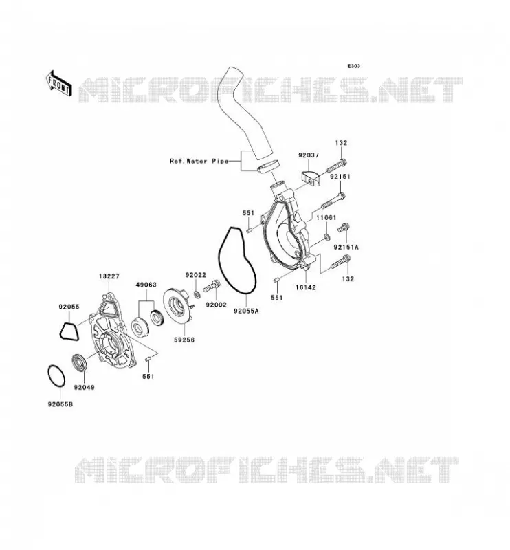 POMPE &Agrave; EAU Kawasaki MOTOS 650 2011 VERSYS 650 ABS  KLE650DBF