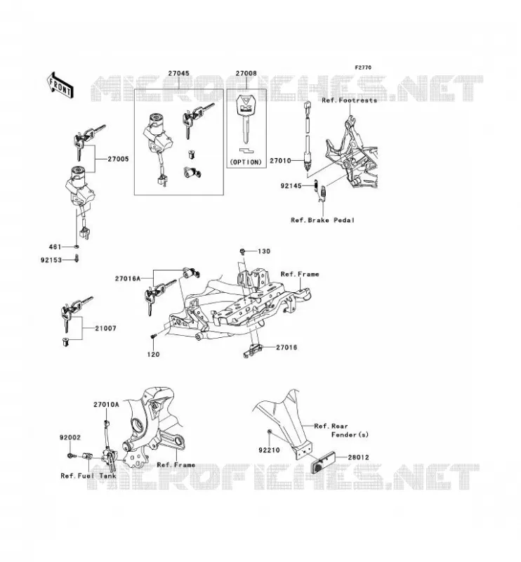 CONTACTEUR Kawasaki MOTOS 650 2012 VERSYS 650 ABS  KLE650DCF