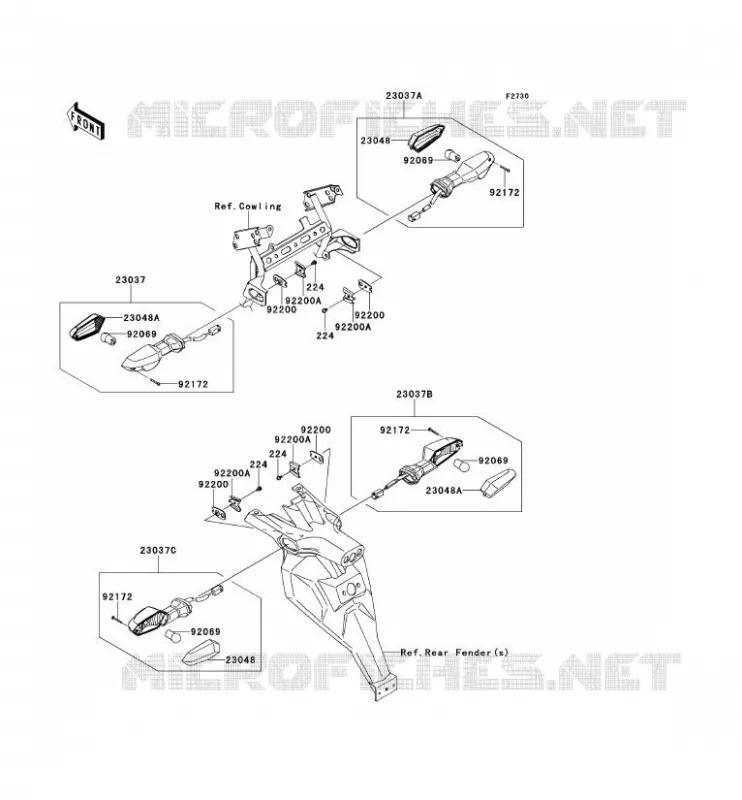 CLIGNOTANTS Kawasaki MOTOS 650 2012 VERSYS 650 ABS  KLE650DCF