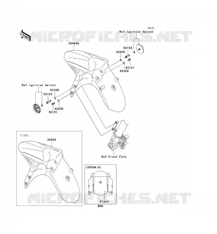 GARDE BOUE AVANT Kawasaki MOTOS 650 2012 VERSYS 650 ABS  KLE650DCF