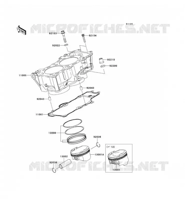 CYLINDRE/PISTON Kawasaki MOTOS 650 2013 VERSYS 650 ABS  KLE650DDF