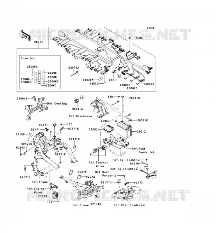 CHASSIS EQUIPMENT ELECTRIQUE Kawasaki MOTOS 650 2014 VERSYS 650 ABS  KLE650DEF