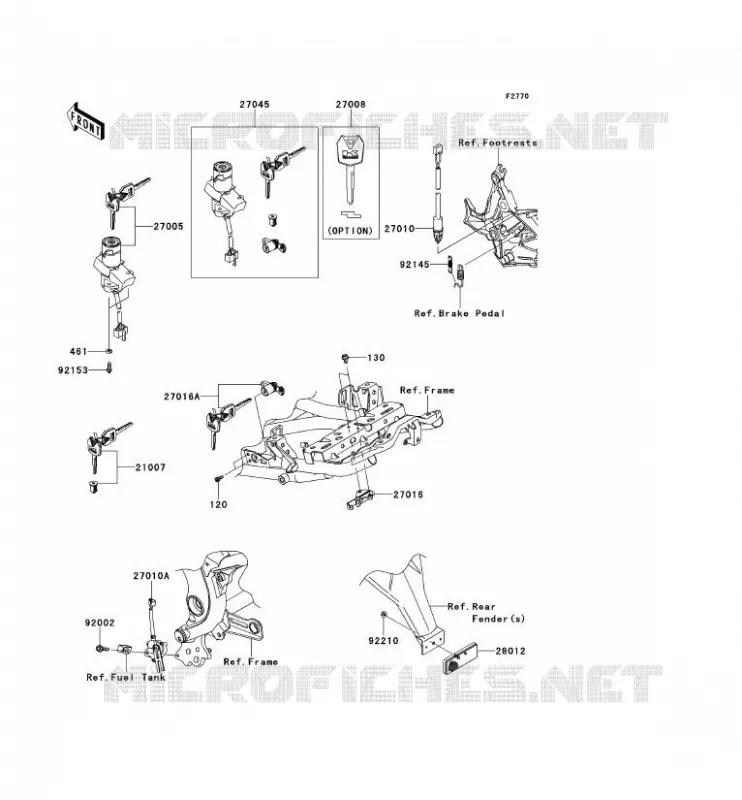 CONTACTEUR Kawasaki MOTOS 650 2014 VERSYS 650 ABS  KLE650DEF