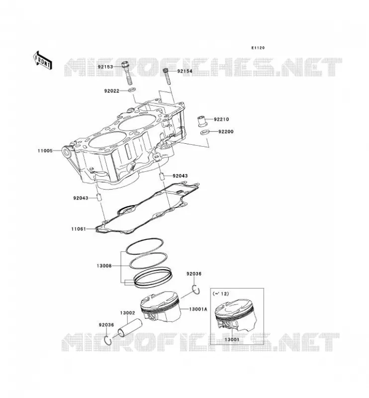 CYLINDRE/PISTON Kawasaki MOTOS 650 2014 VERSYS 650 ABS  KLE650DEF