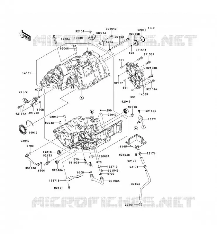 CARTER MOTEUR(S) Kawasaki MOTOS 650 2014 VERSYS 650 ABS  KLE650DEF