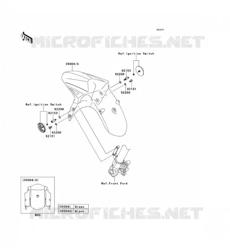GARDE BOUE AVANT Kawasaki MOTOS 650 2014 VERSYS 650 ABS  KLE650DEF
