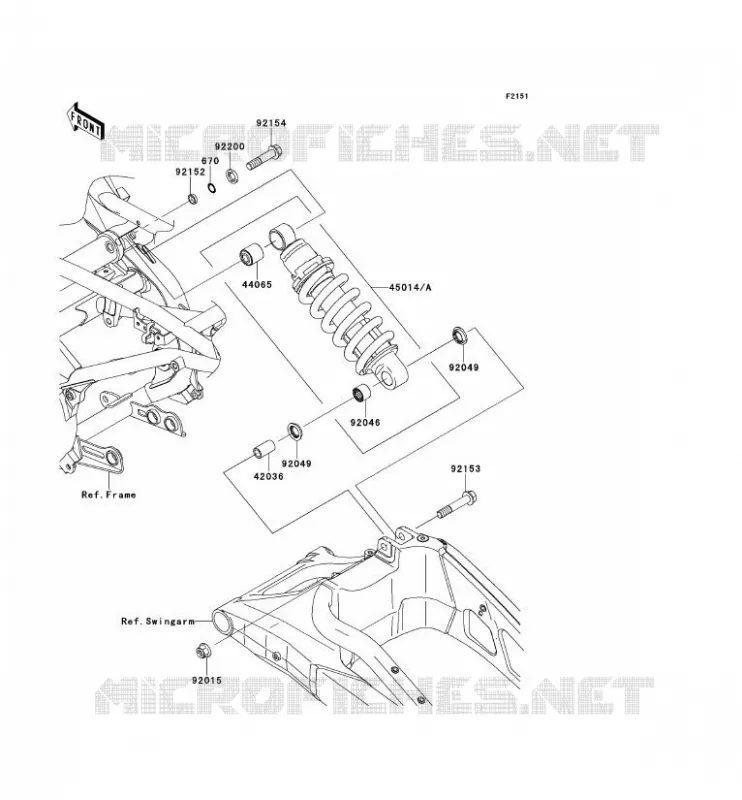 SUSPENSION/AMORTISSEUR Kawasaki MOTOS 650 2014 VERSYS 650 ABS  KLE650DEF