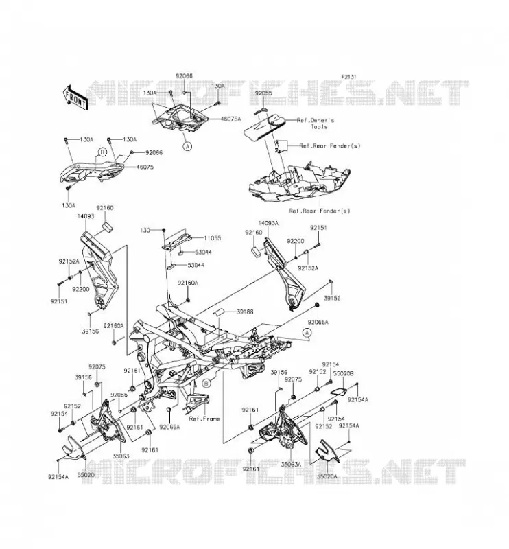 PIECE DE CADRE (COUVERTURE) Kawasaki MOTOS 650 2015 VERSYS 650  KLE650EFF