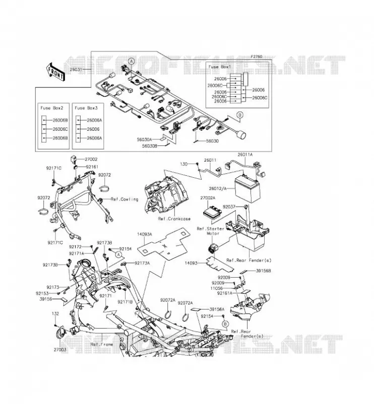 CHASSIS EQUIPMENT ELECTRIQUE Kawasaki MOTOS 650 2015 VERSYS 650 ABS  KLE650FFF