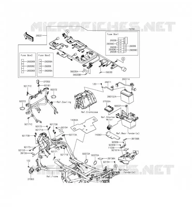 CHASSIS EQUIPMENT ELECTRIQUE Kawasaki MOTOS 650 2015 VERSYS 650 ABS  KLE650FFF