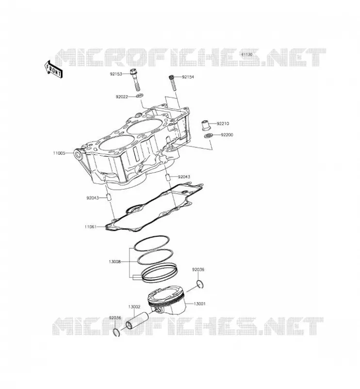 CYLINDRE/PISTON Kawasaki MOTOS 650 2015 VERSYS 650 ABS  KLE650FFF