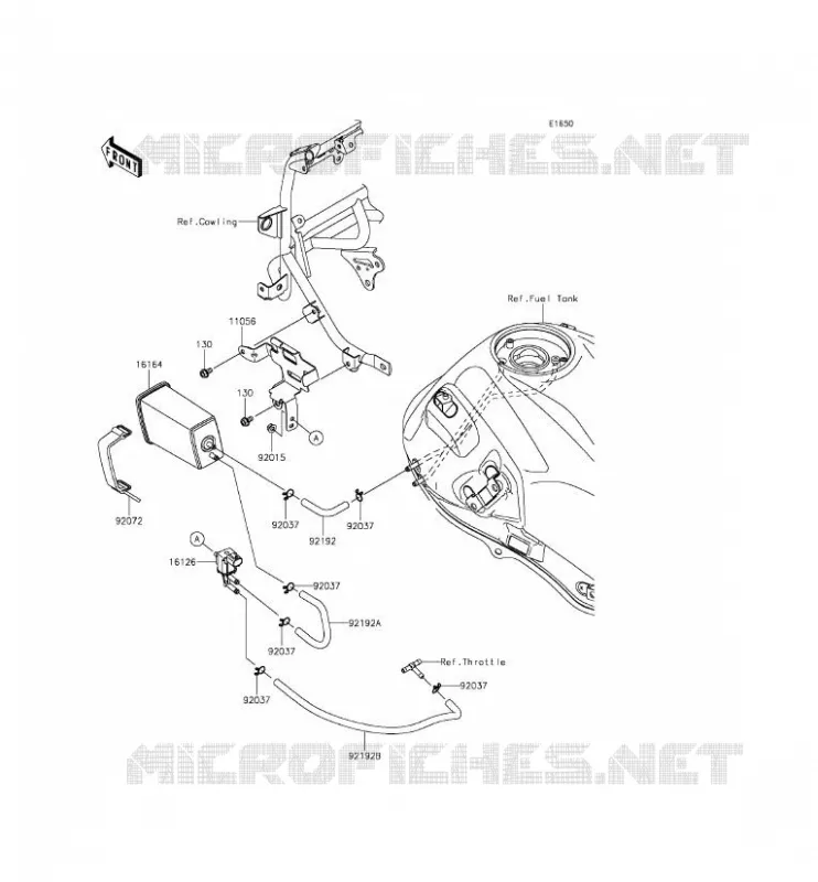 SYSTEME D'EVAPORATION CARBURANT(CA) Kawasaki MOTOS 650 2015 VERSYS 650 ABS  KLE650FFF