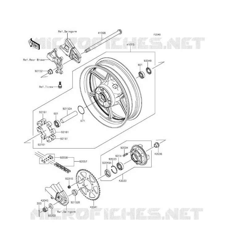MOYEU ARRIERE Kawasaki MOTOS 650 2016 VERSYS 650 ABS  KLE650FGF