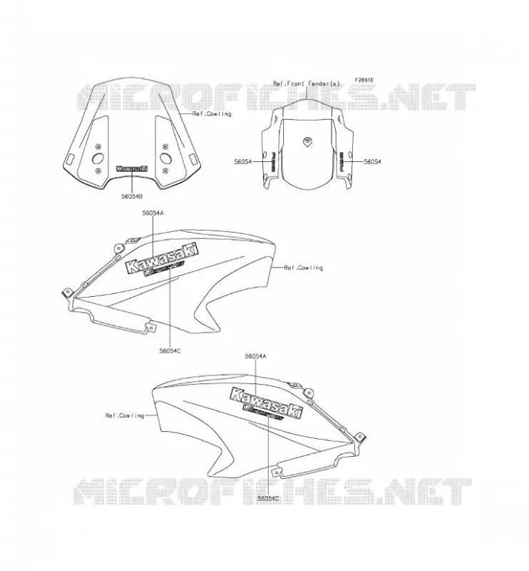 STICKER(WHITE) Kawasaki MOTOS 650 2016 VERSYS 650 ABS  KLE650FGF