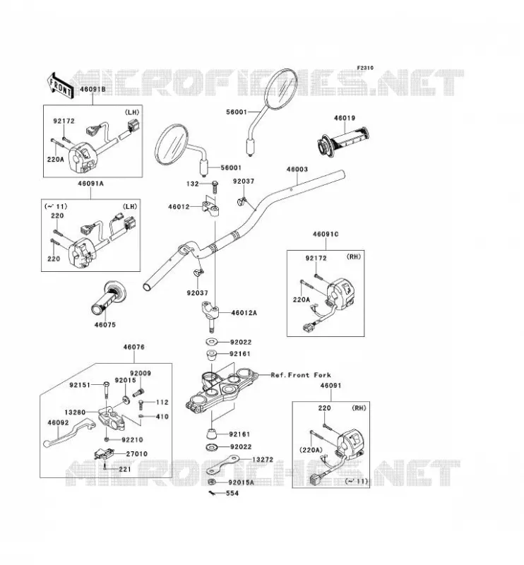GUIDON Kawasaki TOUT-TERRAIN 125 2010 KLX125  KLX125CAF