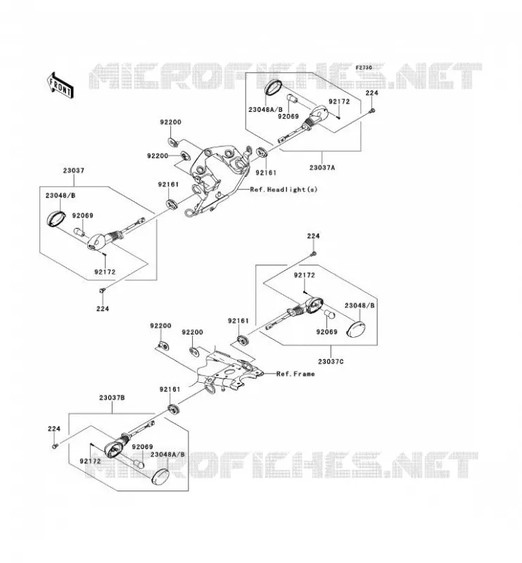 CLIGNOTANTS Kawasaki MOTOS 125 2010 D-TRACKER 125  KLX125DAF