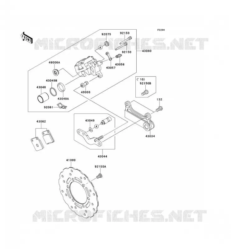 FREIN ARRIERE Kawasaki MOTOS 125 2010 D-TRACKER 125  KLX125DAF