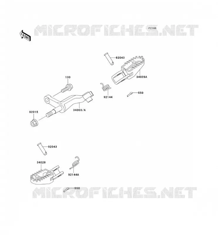 REPOSE PIED Kawasaki TOUT-TERRAIN 250 1993 KLX250R  KLX250-D1