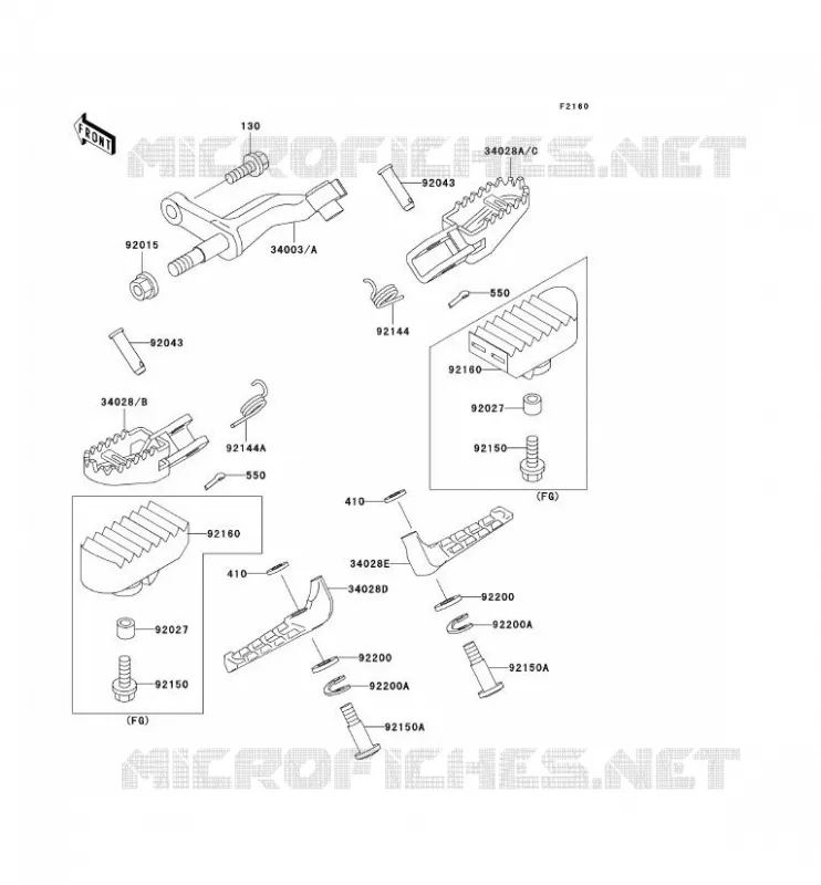 REPOSE PIED Kawasaki TOUT-TERRAIN 250 1993 KLX250  KLX250-E1