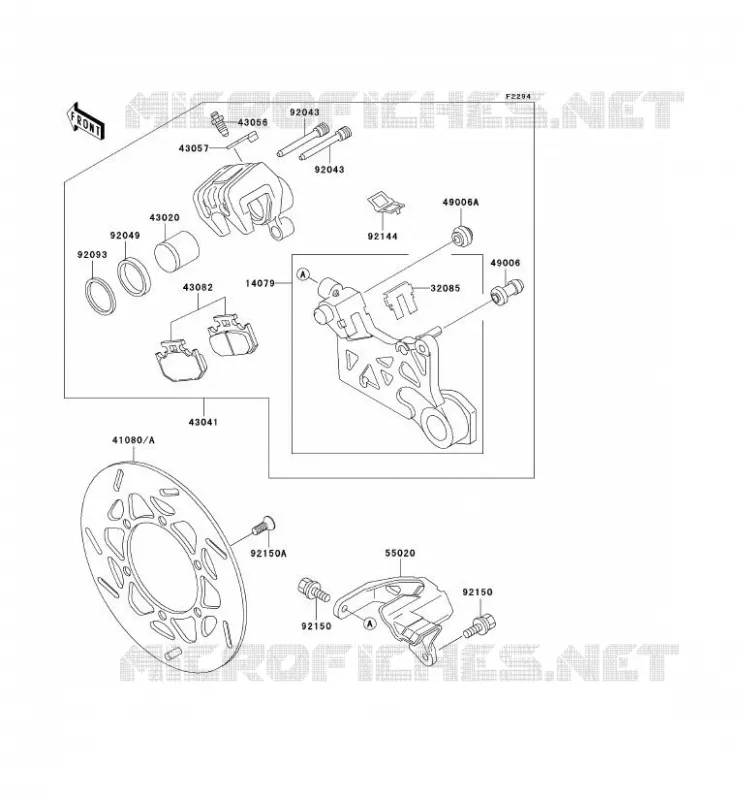 FREIN ARRIERE Kawasaki TOUT-TERRAIN 250 1994 KLX250  KLX250-E2