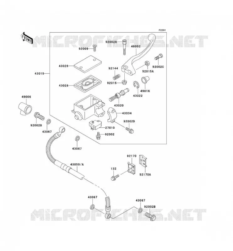 MAITRE CYLINDRE AV Kawasaki TOUT-TERRAIN 250 1994 KLX250  KLX250-E2