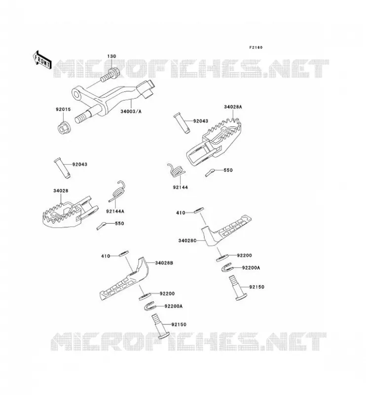 REPOSE PIED Kawasaki TOUT-TERRAIN 250 1994 KLX250  KLX250-G1