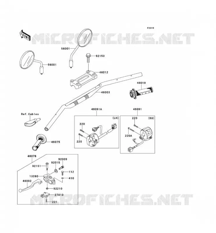 GUIDON Kawasaki TOUT-TERRAIN 250 2010 KLX250  KLX250SAF