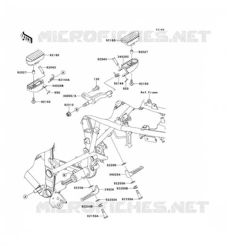 REPOSE PIED Kawasaki TOUT-TERRAIN 250 2010 KLX250  KLX250SAF