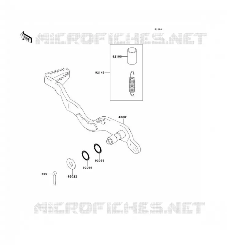 PEDALE DE FREIN Kawasaki TOUT-TERRAIN 250 2012 KLX250  KLX250SCF