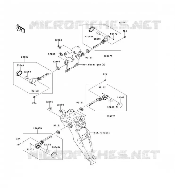 CLIGNOTANTS Kawasaki TOUT-TERRAIN 250 2012 KLX250  KLX250SCF