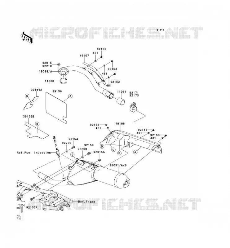 &Eacute;CHAPPEMENT Kawasaki TOUT-TERRAIN 250 2012 KLX250  KLX250SCF