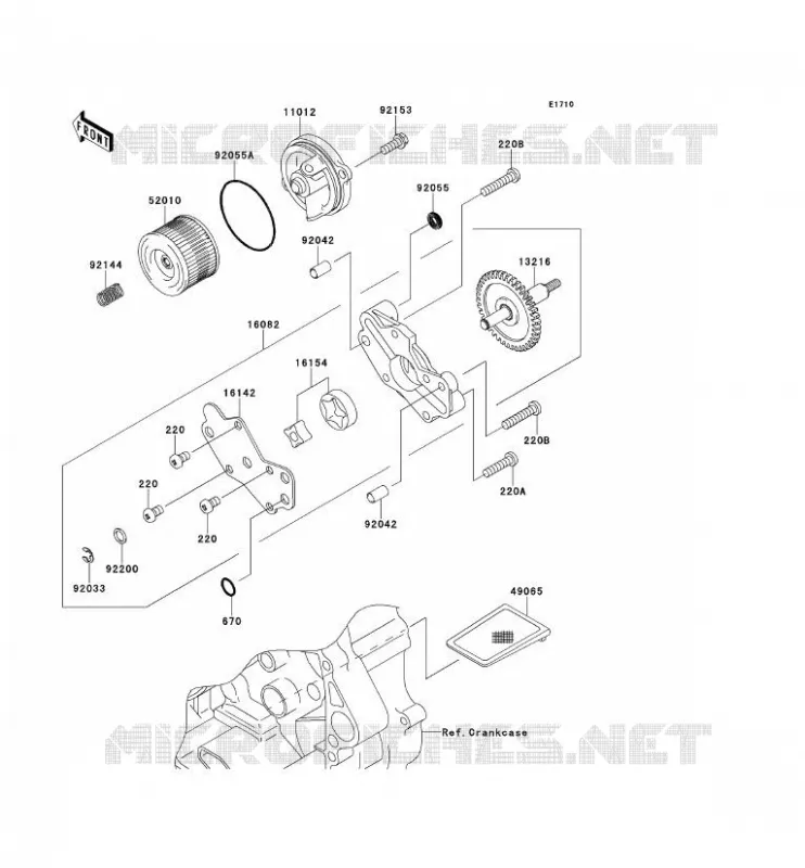 POMPE A HUILE Kawasaki TOUT-TERRAIN 250 2012 KLX250  KLX250SCF