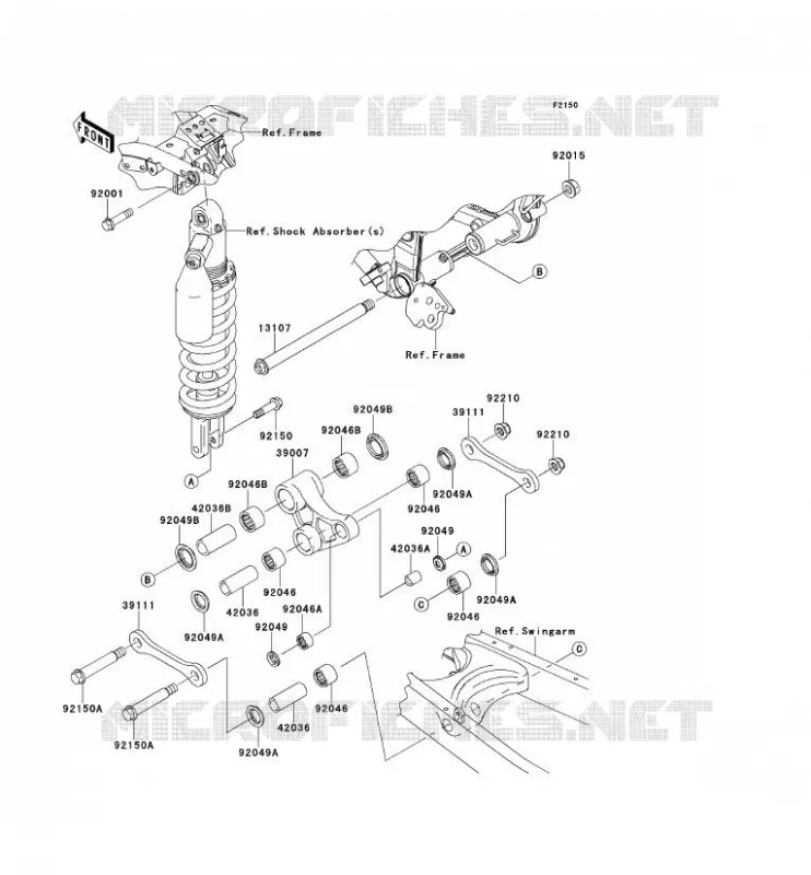 SUSPENSION Kawasaki TOUT-TERRAIN 250 2012 KLX250  KLX250SCF