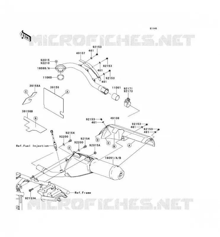 &Eacute;CHAPPEMENT Kawasaki TOUT-TERRAIN 250 2013 KLX250  KLX250SDF