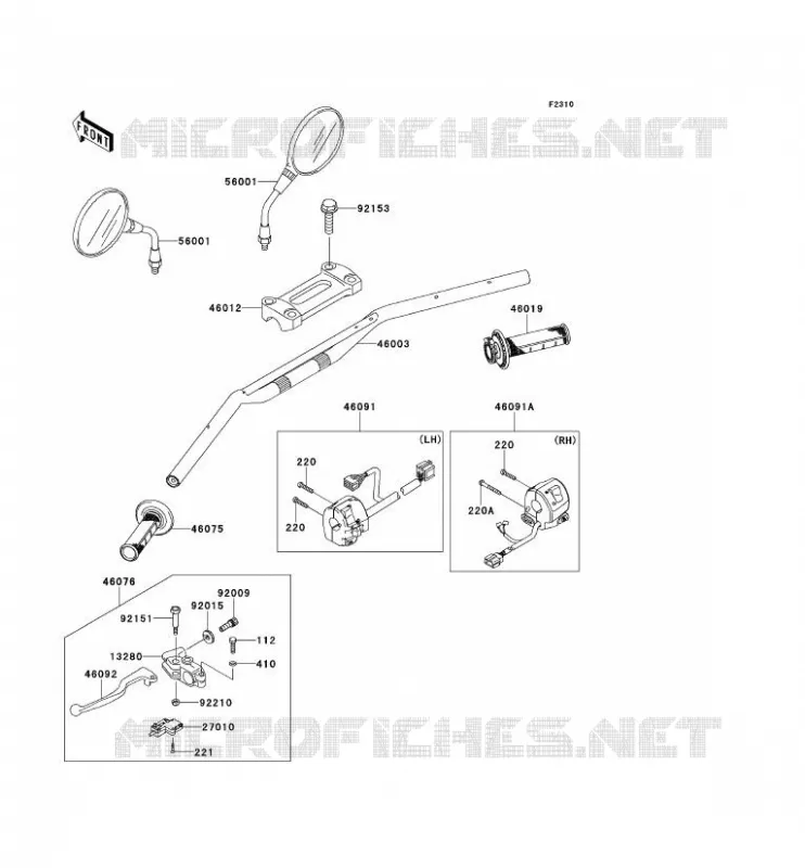 GUIDON Kawasaki TOUT-TERRAIN 250 2009 KLX250S  KLX250T9F
