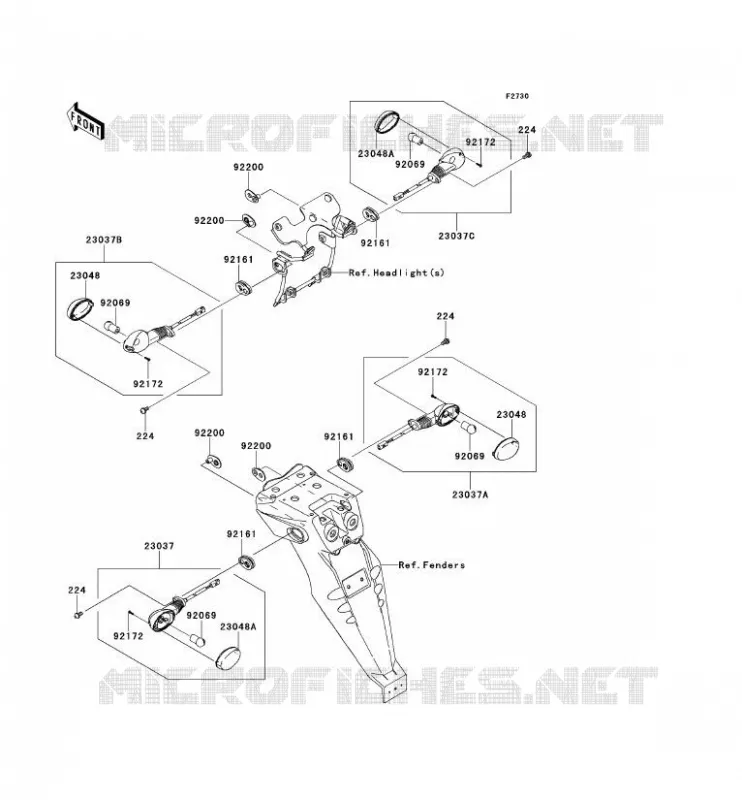CLIGNOTANTS Kawasaki TOUT-TERRAIN 250 2012 KLX250S  KLX250TCF