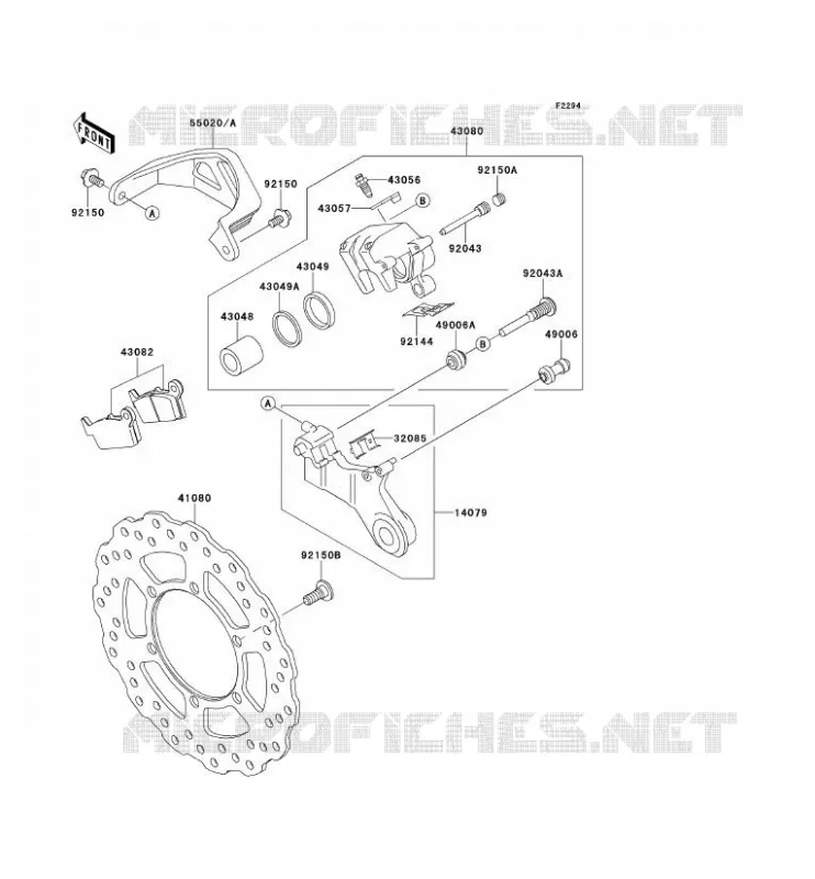 FREIN ARRIERE Kawasaki TOUT-TERRAIN 250 2012 KLX250S  KLX250TCF