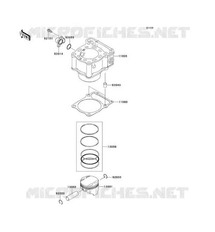 CYLINDRE/PISTON Kawasaki TOUT-TERRAIN 250 2012 KLX250S  KLX250TCF