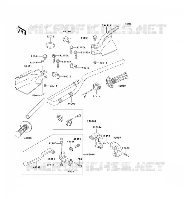 GUIDON Kawasaki TOUT-TERRAIN 300 1997 KLX300R  KLX300-A2